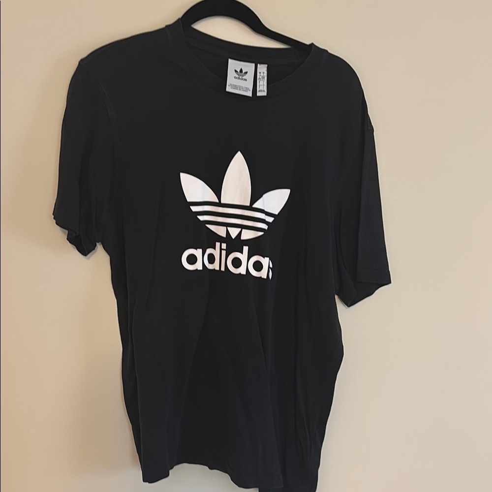 Adidas Black T-Shirt with White Logo